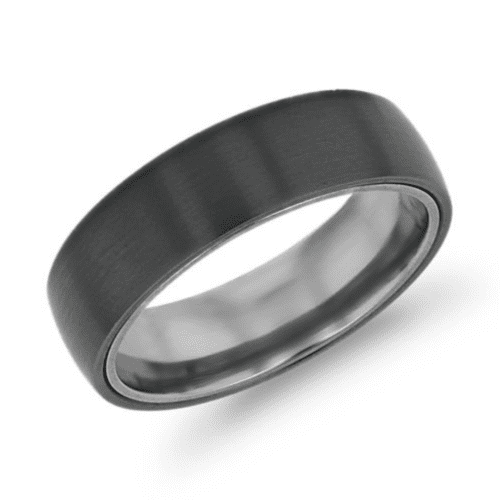 Matte Wedding Ring In Black Titanium And Tantalum (6.5mm) at Blue Nile