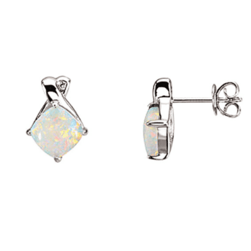Opal and diamond earrings at adiamor