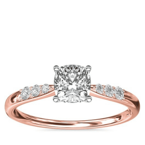 Petite Diamond Engagement Ring In 14k Rose Gold (110 Ct. Tw.)