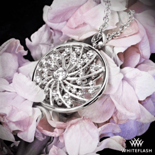 14k White Gold Dreams of Africa Diamond and Sapphire Pendant