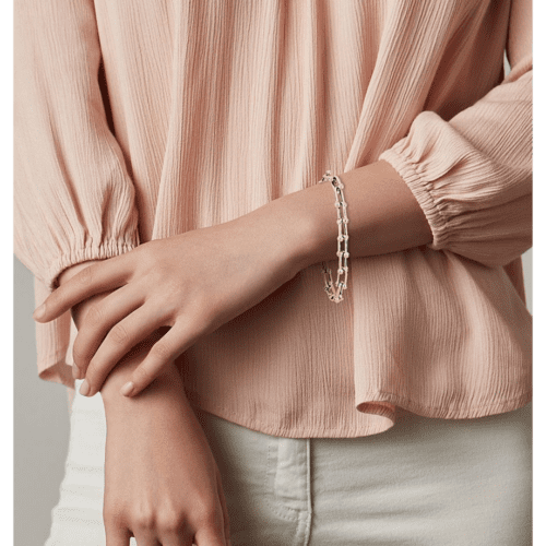 Shiny Fancy Links Bracelet In 14K Yellow Gold