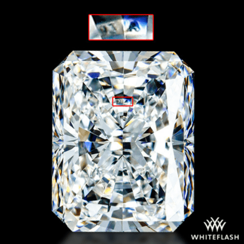 Diamond with reflector inclusion showing multiple reflections